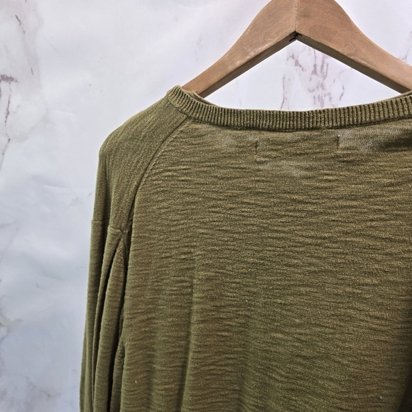 Thomas Payne Shirt Mens Large Pea Green Thermal Long Sleeve Henley Button - Picture 6 of 10